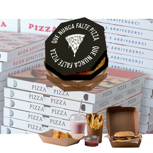 Custom branded blank 5 13 14" 20" 22" 24" 28 30" 32 33 36" inch italy italian burger fries chicken pizza boxes with window