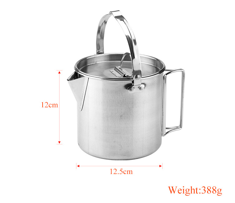 CT-8008-R Camping Hanging Outdoor Water Cookware Kettle Stainless Steel Cookware Kettle