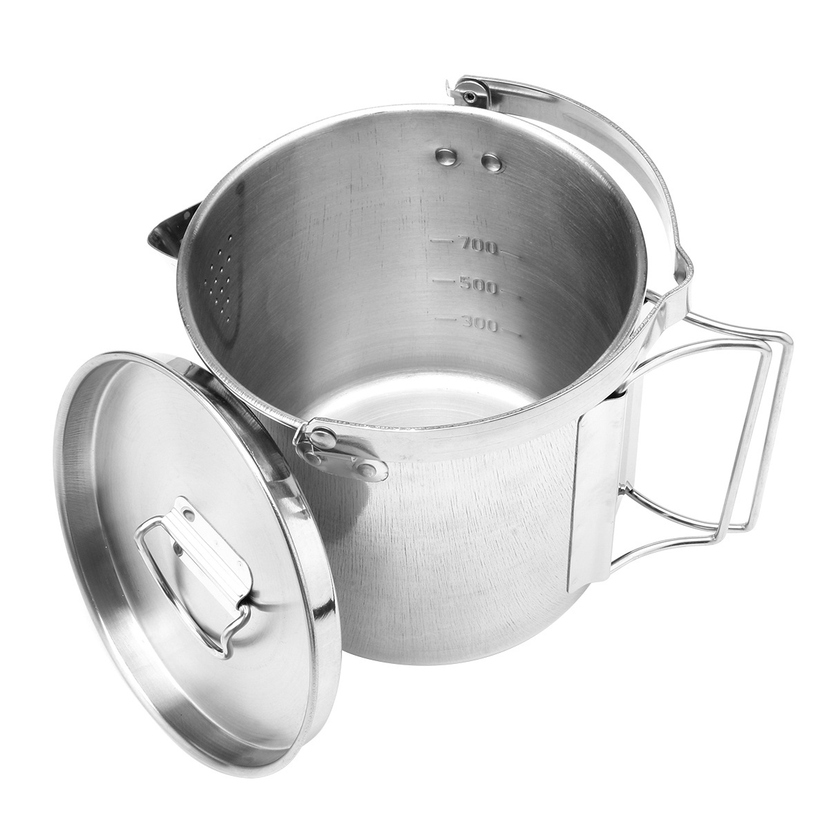 CT-8008-R Camping Hanging Outdoor Water Cookware Kettle Stainless Steel Cookware Kettle