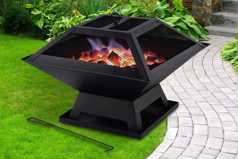 Garden Outdoor Fireplace Square Mini BBQ Grill Outdoor Heater Square Fire Pit for Wood Stove