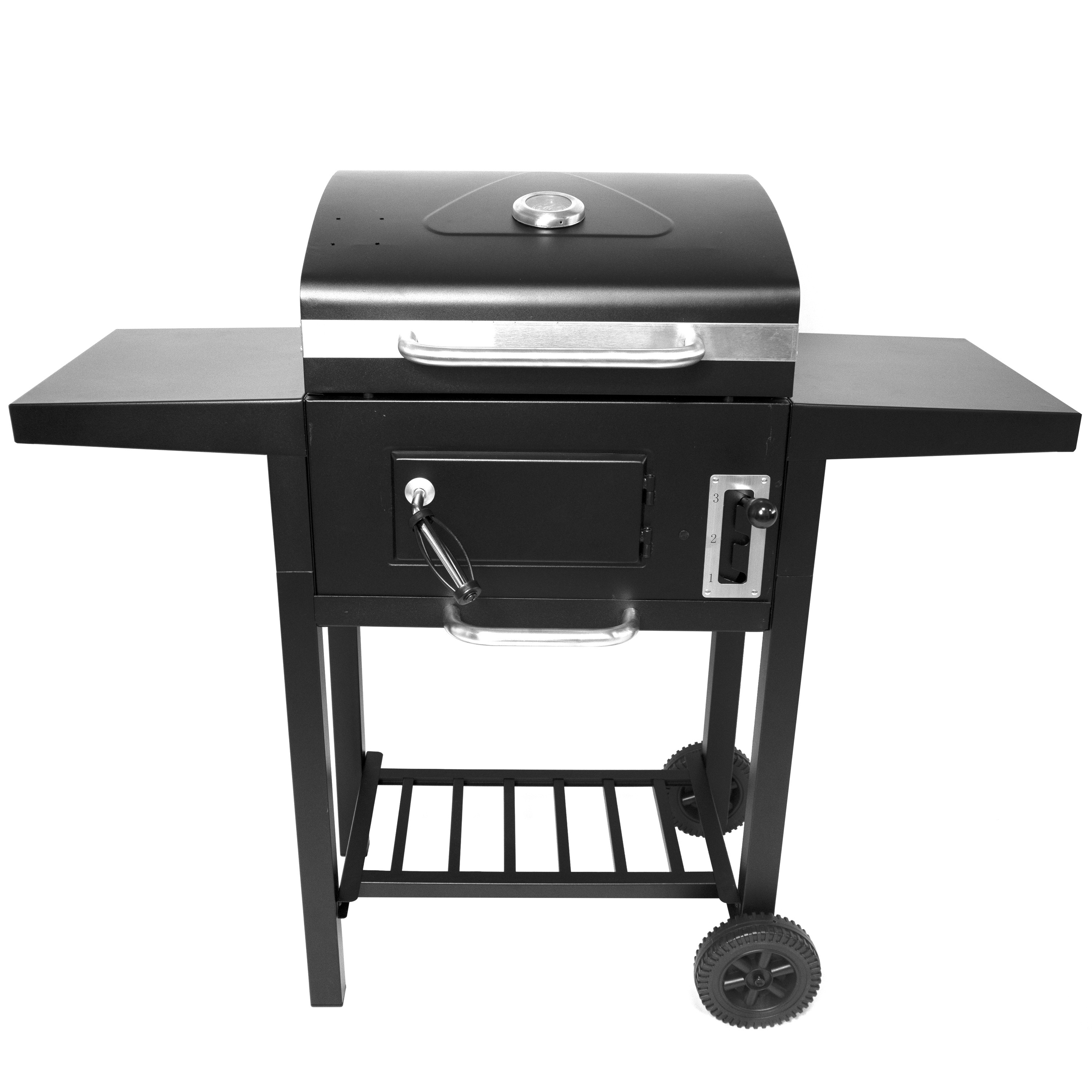 Sturdy Outdoor Portable Large Trolley Charcoal Barbecue Smoker Grill Flambe Trolley Stainless Steel Kitchen Work Table 0.7 Mm T