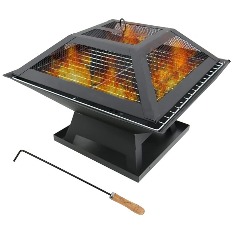 Mini BBQ Grill Fire Pits Outdoor Wood Burning Fireplace Small Fireplace Grate Portable Steel Fireplaces For Outdoors Camping