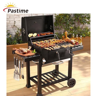 Heavy Duty Durable Smoker Grill Barbecue Trolley Metal Steel Charcoal bbq grills with Double Side Table