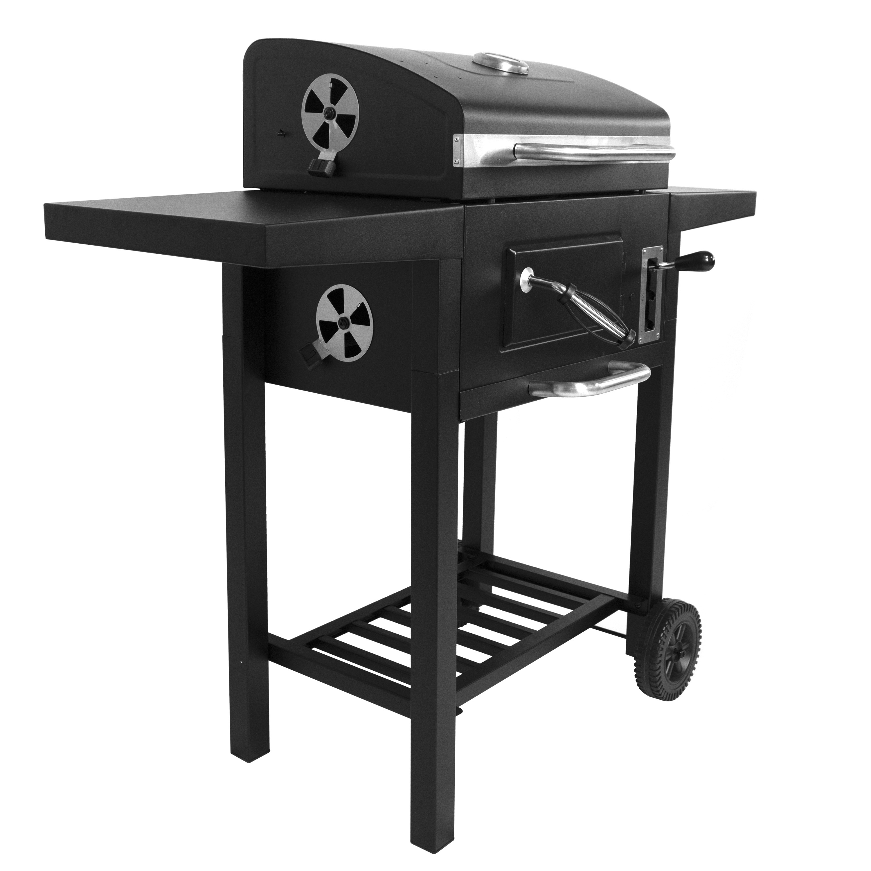 Sturdy Outdoor Portable Large Trolley Charcoal Barbecue Smoker Grill Flambe Trolley Stainless Steel Kitchen Work Table 0.7 Mm T