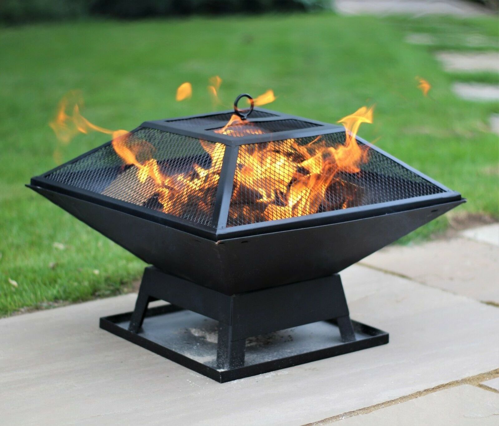 Garden Outdoor Fireplace Square Mini BBQ Grill Outdoor Heater Square Fire Pit for Wood Stove