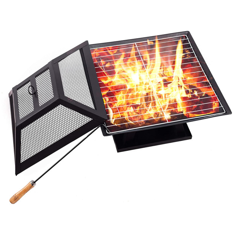 Mini BBQ Grill Fire Pits Outdoor Wood Burning Fireplace Small Fireplace Grate Portable Steel Fireplaces For Outdoors Camping