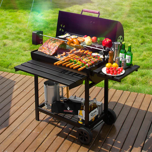 Heavy Duty Barbeque Grill Barrel Barbecue Smoker Oil Drum Charcoal Bbq Grill Offset Smoker With Double Bbq Grid