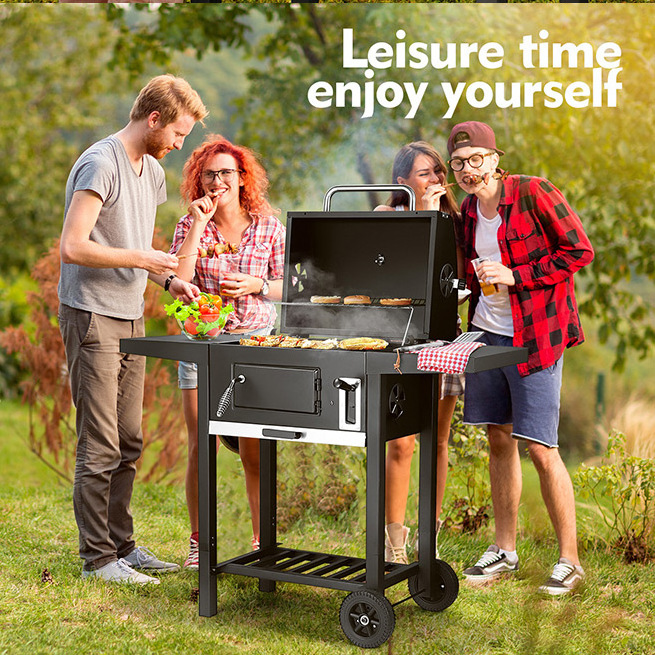 New Upgrade Outdoor Heavy duty Charcoal Barbecue Grill Outdoor trolley bbq Garden grill