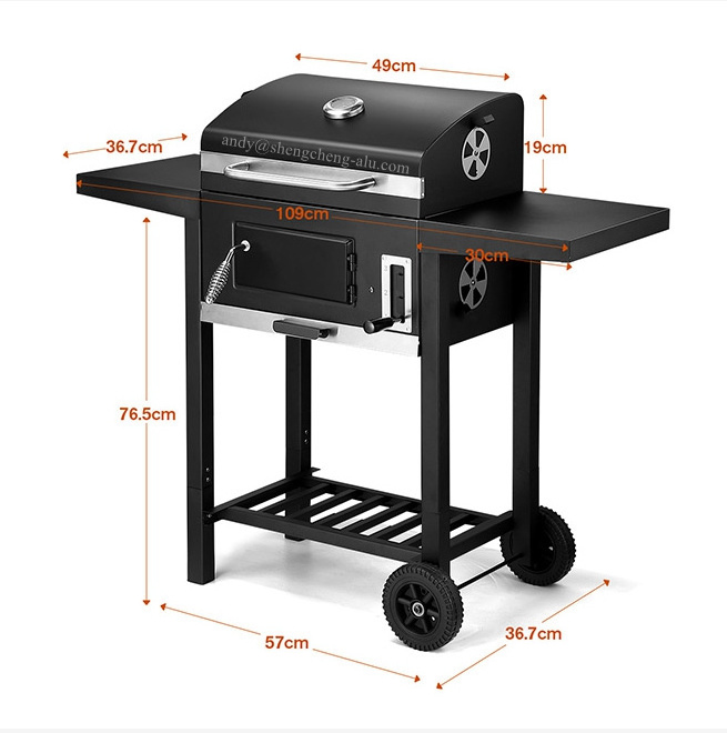 New Upgrade Outdoor Heavy duty Charcoal Barbecue Grill Outdoor trolley bbq Garden grill