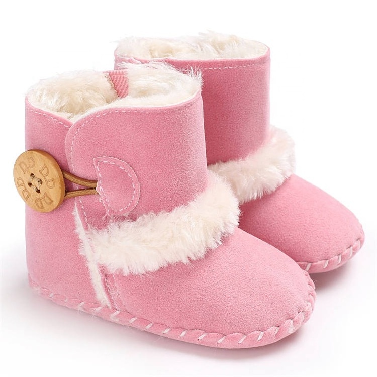 Winter Wholesale Warm Plush Rubber Soft Sole 0-18 Months Infant Baby Boots Outdoor Anti Slip Baby Boots