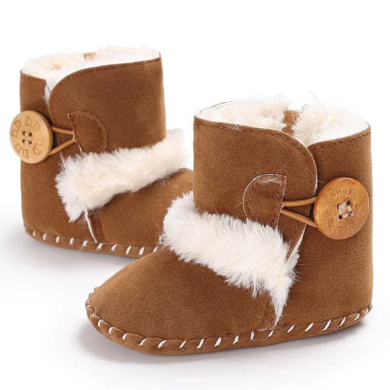 Winter Wholesale Warm Plush Rubber Soft Sole 0-18 Months Infant Baby Boots Outdoor Anti Slip Baby Boots