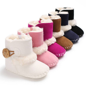 Winter Wholesale Warm Plush Rubber Soft Sole 0-18 Months Infant Baby Boots Outdoor Anti Slip Baby Boots