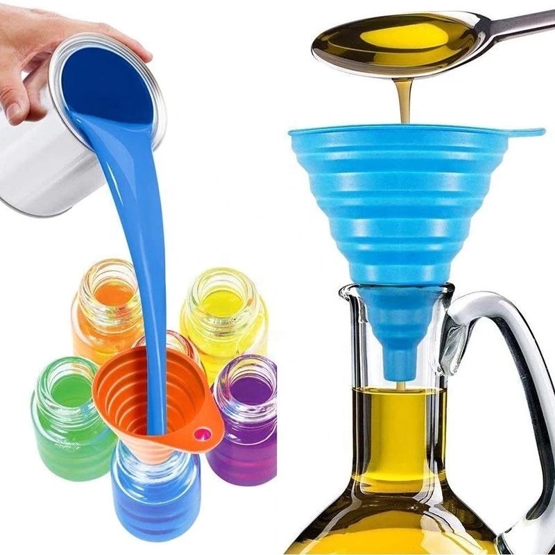 Kitchen Collapsible Mini Silicone Funnel Folding Silicone Rubber Funnel