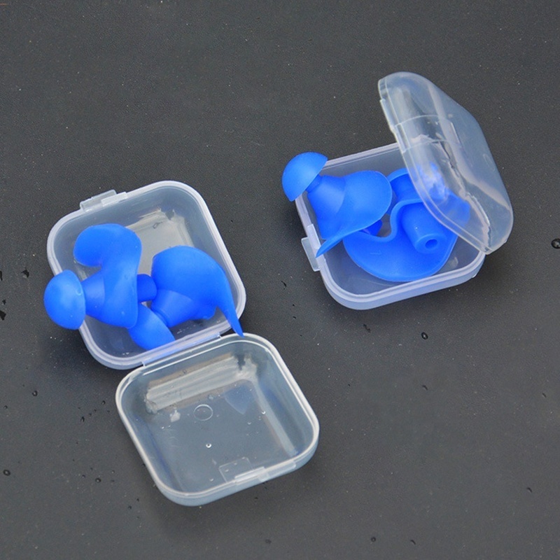 Custom Sleep Protection Waterproof Swimming Ear Plugs Anti-Noise Silicone Earplugs With Plastic Box