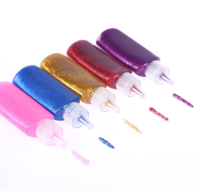 Squeeze bottle liquid 22 ml glitter glue washable glittery art glue DIY craft glitter glue for kids