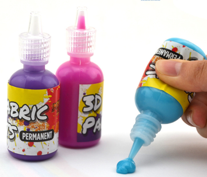 30ml squeeze bottle 3D fabric permanent acrylic paint textile DIY paints on canvas wood glass