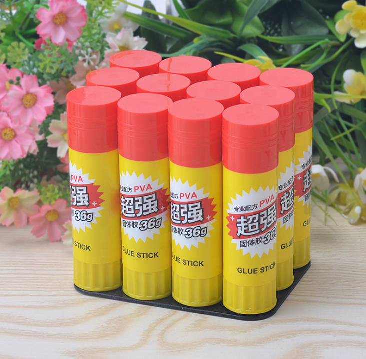 Office non-toxic no formaldehyde low odor PVA PVP white glue stick 36g solid gum paste paper