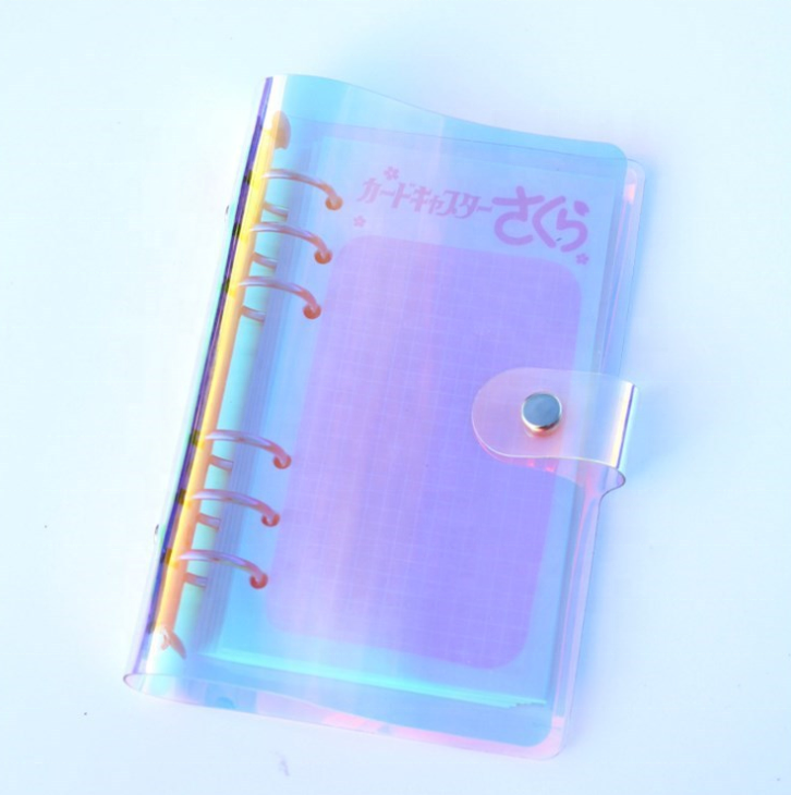 New soft laser PVC cover 4 rings 6 rings loose leaf spring binder A4 A5 notebook paper folder file holder