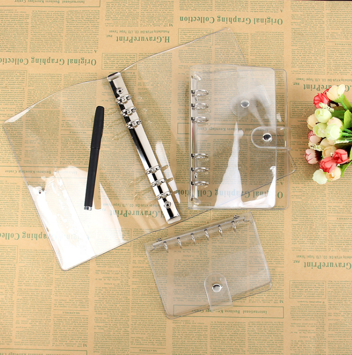 High quality super soft transparent PVC book cover loose leaf binder A4 A5 notebook paper file holder