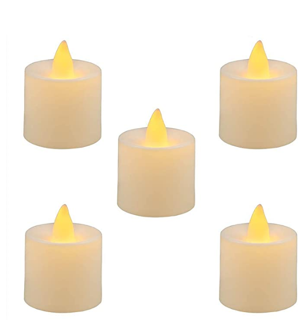 Battery operated LED tea lights flameless votive candles lamp realistic and bright flickering for wedding decoration candles