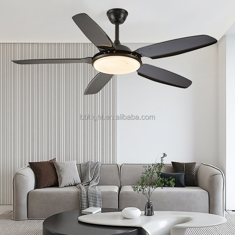 Modern Indoor Ceiling Fan with Dimmable Light Kit and Remote Control, Reversible Blades