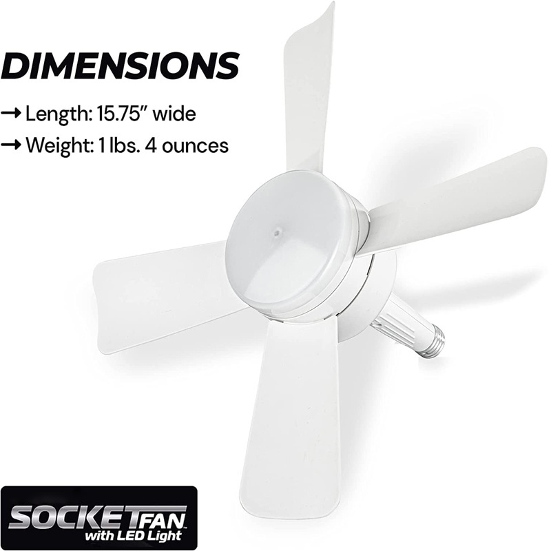 Ceiling Fan with Light Replacement for Light Bulb for Bedroom, Kitchen, Living Room, Balcony, 1000 Lumens from BBT