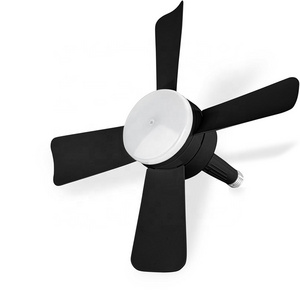 Socket Fan Light Original Black Ceiling Fans with Lights and Remote for Bedroom from BBT