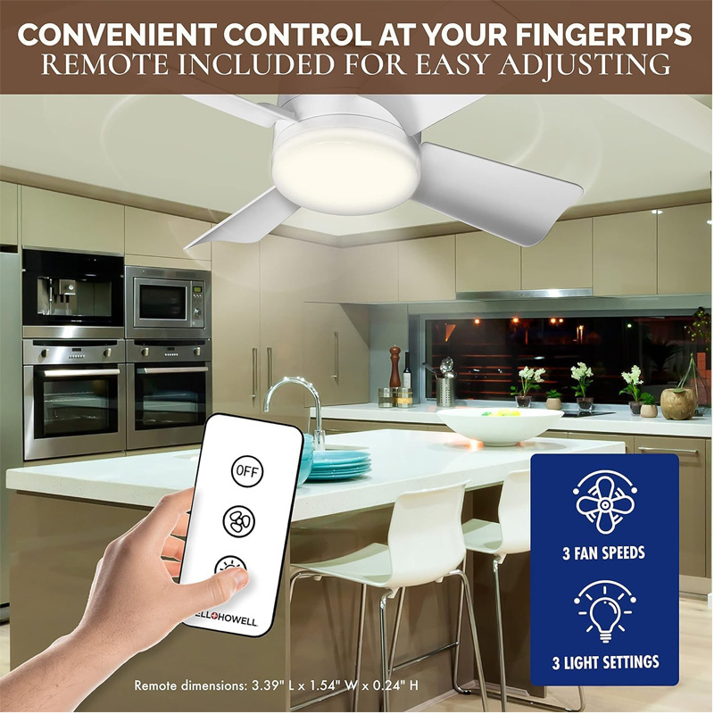 Mini ceiling fan light Cordless/Wireless with 1,000 Lumen/5,000 Kelvin LED Bulb/Ceiling Fan Replacement for Bedroom