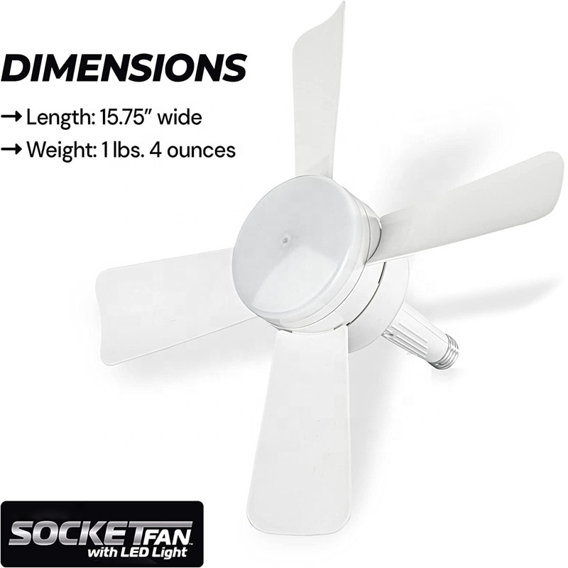 Mini ceiling fan light Cordless/Wireless with 1,000 Lumen/5,000 Kelvin LED Bulb/Ceiling Fan Replacement for Bedroom