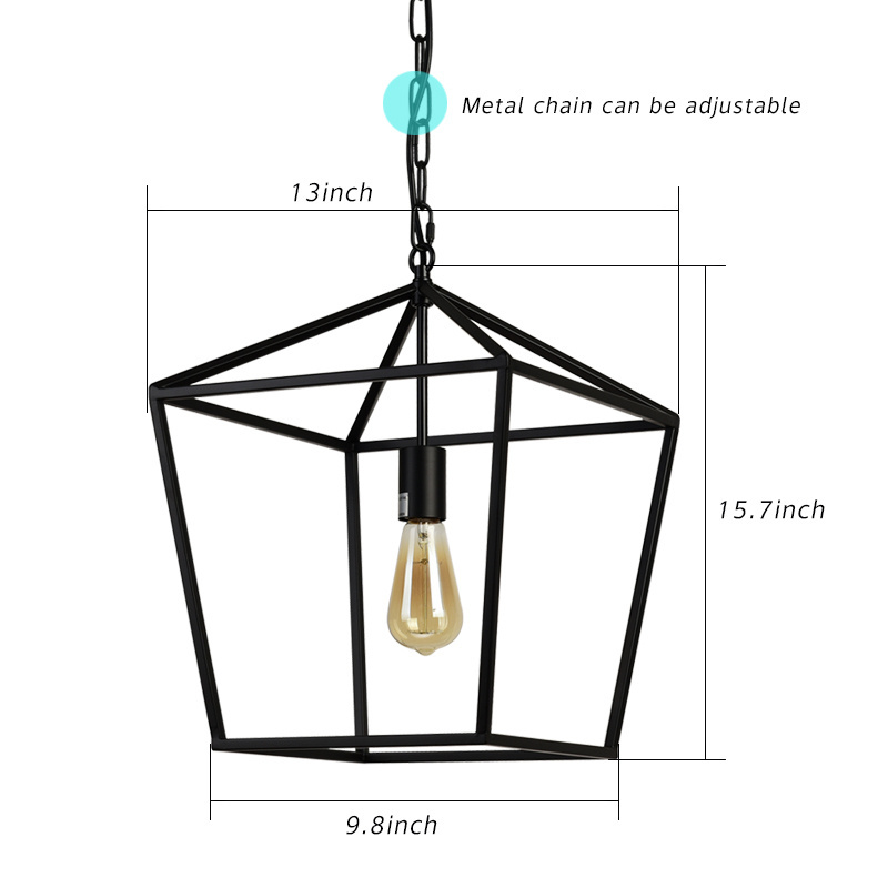 BBT Industrial Lantern Pendant Light Fixture Farmhouse Chandeliers Rustic Ceiling Light for Kitchen Island Bedroom Dinning Room