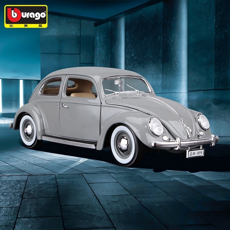 Wholesale Vehicle real Bburago 1:18 Alloy Static Die Cast Vehicles Model Toys Model Car Volkswagen Beetle 1955 vintage car