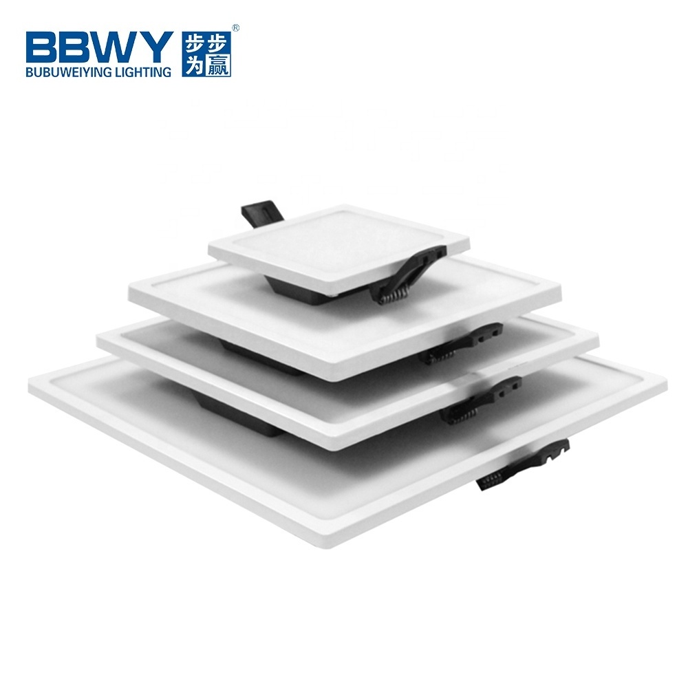 Die-casting Aluminum  IP40 ultra slim  8w 16w 22w 30w  round square recessed ceiling  led flat panel light price