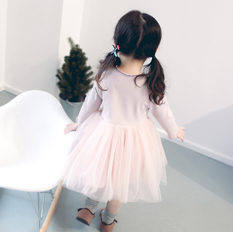 Wholesale baby 2018 girl kids costumes long-sleeved sweet cotton dress