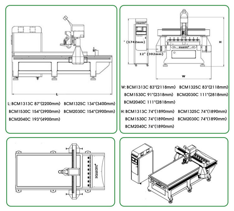 Cheap chinese 3 axis 1325 2030 8 spindles atc wood cnc router machine for wood and metal