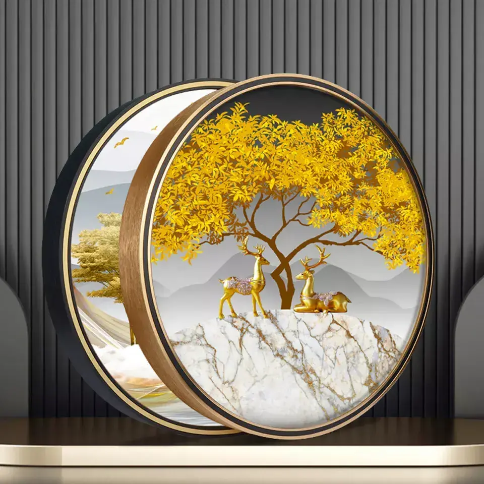 24inch Nordic style Gold Color Hotel Bathroom Round Aluminum Metal Mirror Frames