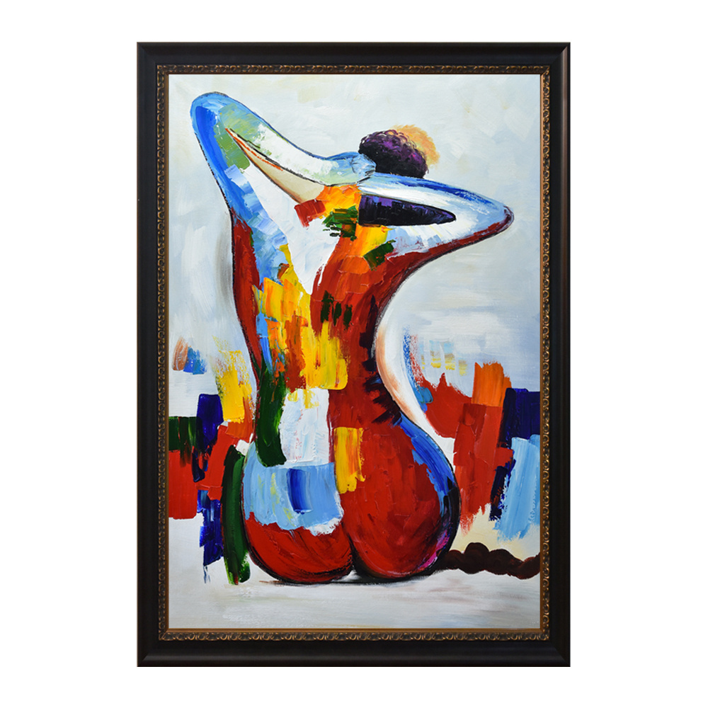 Modern Artwork Abstract Hand Painted colorful Portrait Oil Painting on Canvas