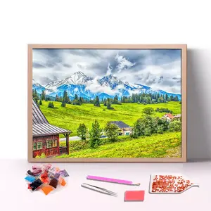 Crystal Wall Art  Round  Drill  Diamond Painting Sets Custom Snow Mountain 5d diamond painting kits for adults kids