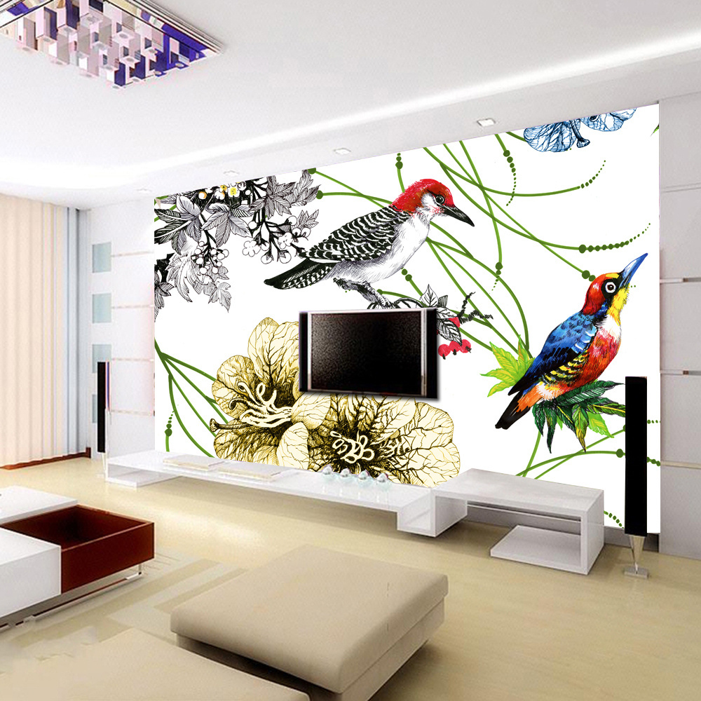 Removable self-adhesive nature wallpaper fabric 3d murals for living room decoration