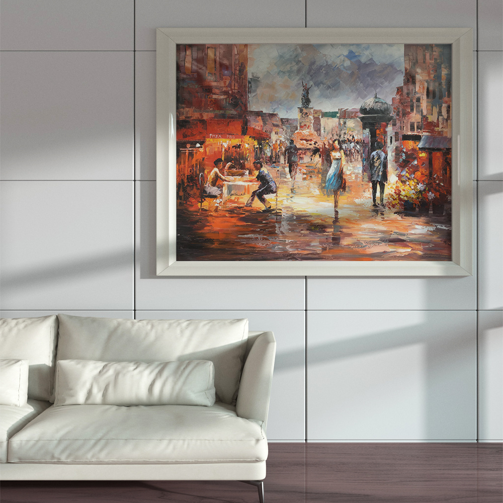 Wholesale Abstract Canvas Wall Art Famous Paris Street Scenery Handmade Knife Oil Painting