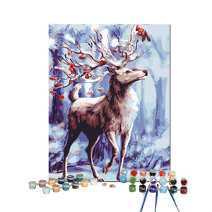 Popular Nordic Style Enjoy Art DIY Xmas Snow Deer Adult Paint by Numbers Kids