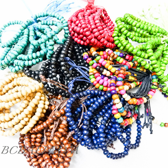 wholesale wooden beads bracelets Multi Color 200 Pieces Free Shipping Best Quality Wood Products Handmade from Bali