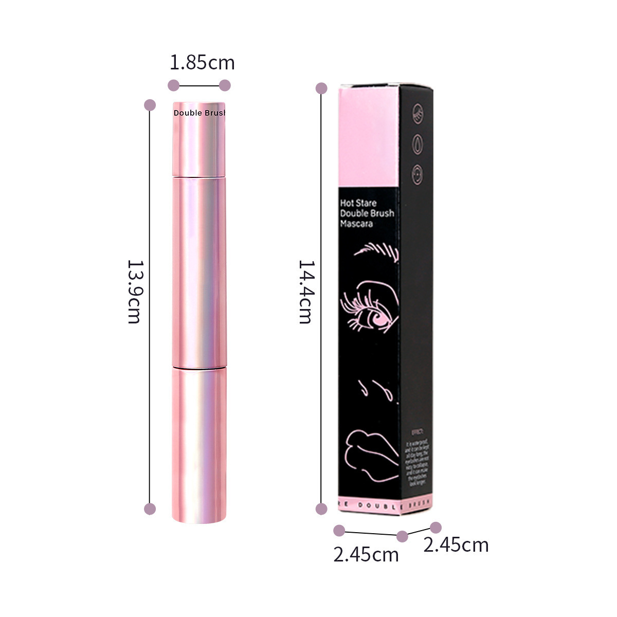 rose gold mascara volume 4d Double Head private label Vegan eye Lash enhancer glam black lengthen mascara