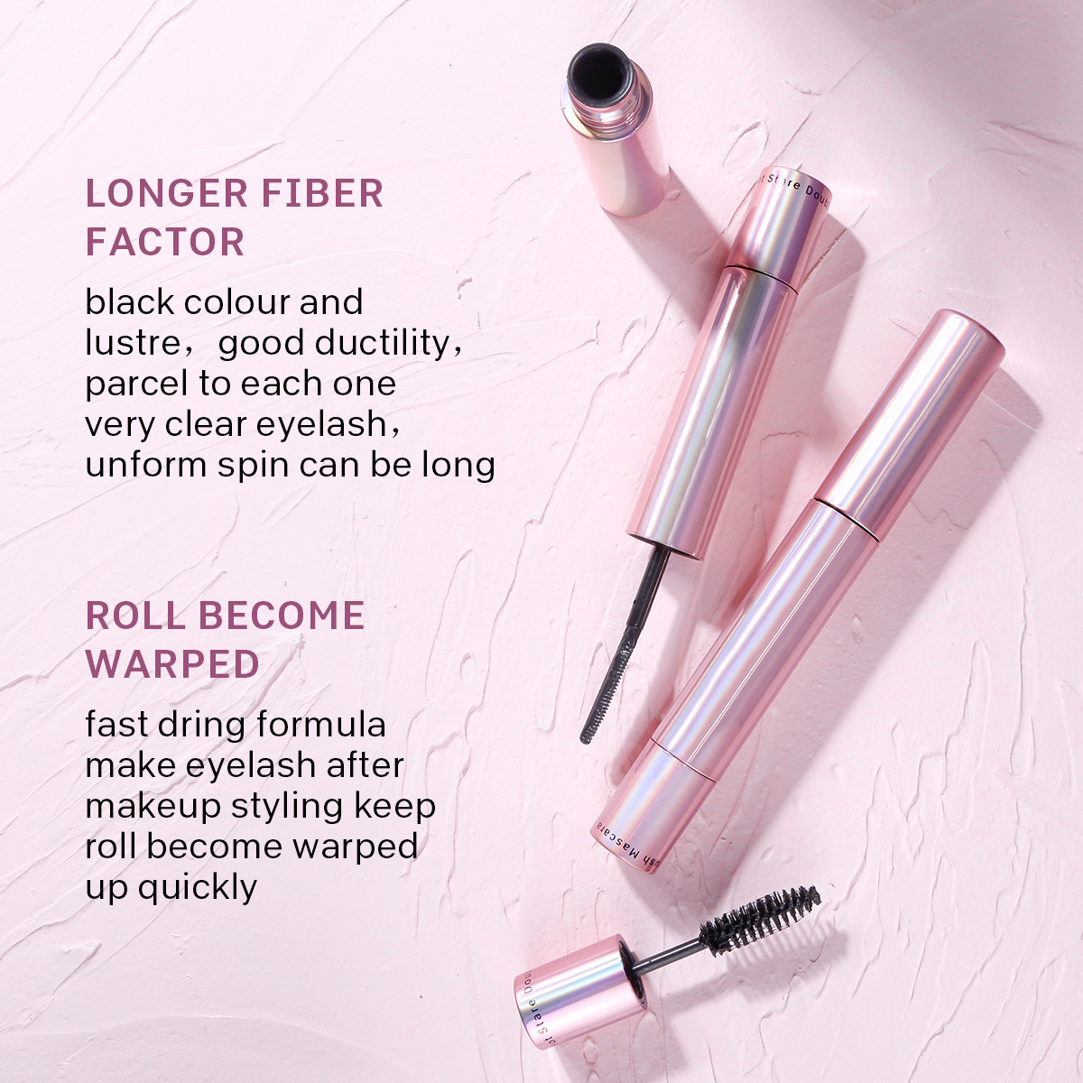 rose gold mascara volume 4d Double Head private label Vegan eye Lash enhancer glam black lengthen mascara