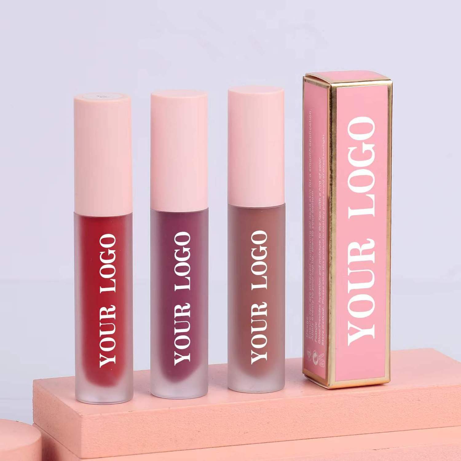 50 pcs MOQ Custom private label vegan lipgloss cosmetic lip plumping gloss wholesale pink DIY Liquid lip gloss