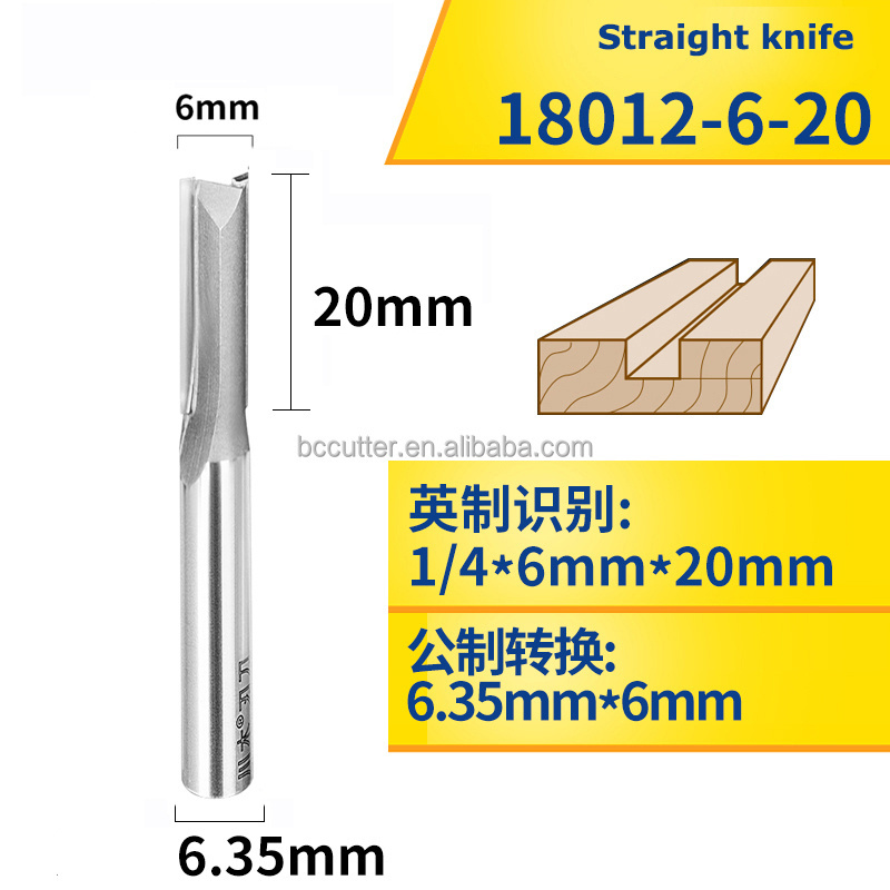 1/4 Chuanmu CNC Metric Woodworking Router Bits Straight  Wood Milling Cutters 1801