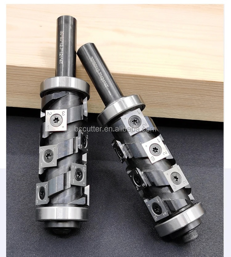 CNC Spiral Cutter Woodworking Trimming End Mill Vertical 12mm 12.7mm Shank Flush Trim Router Bit with 12x12x2.2mm Carbide Cutter