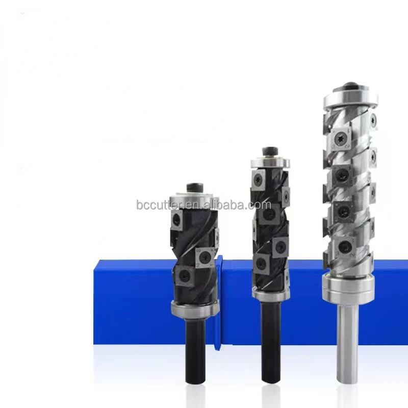 CNC Spiral Cutter Woodworking Trimming End Mill Vertical 12mm 12.7mm Shank Flush Trim Router Bit with 12x12x2.2mm Carbide Cutter