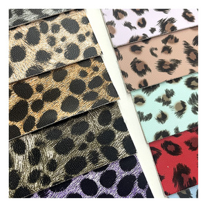 2022 classic Leopard Print polyester PVC leather For faux leather sheets