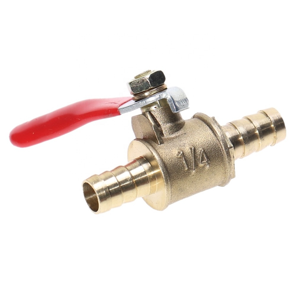 6mm-12mm Hose Barb Inline Brass Water Oil Air Gas Fuel Line Shutoff Ball Valve Pipe Fittings Pneumatic Connector Controller