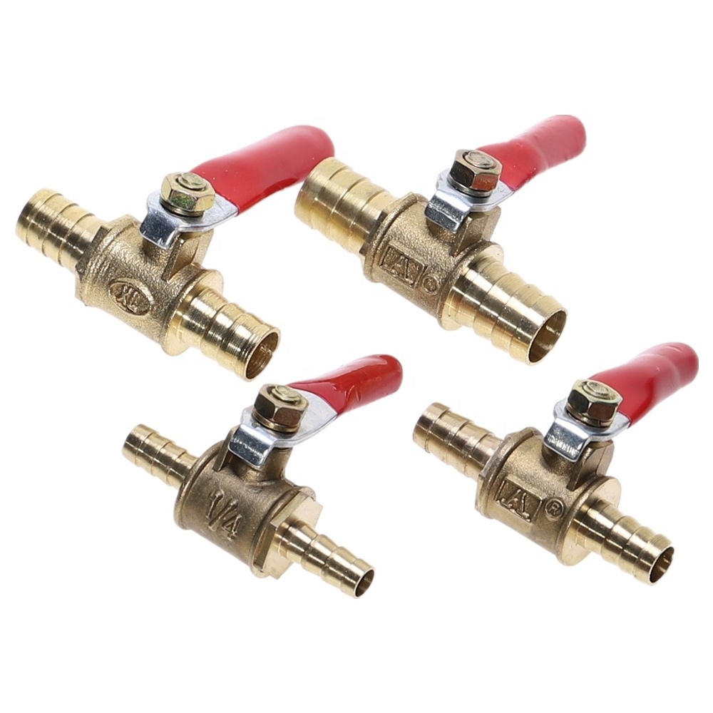 6mm-12mm Hose Barb Inline Brass Water Oil Air Gas Fuel Line Shutoff Ball Valve Pipe Fittings Pneumatic Connector Controller